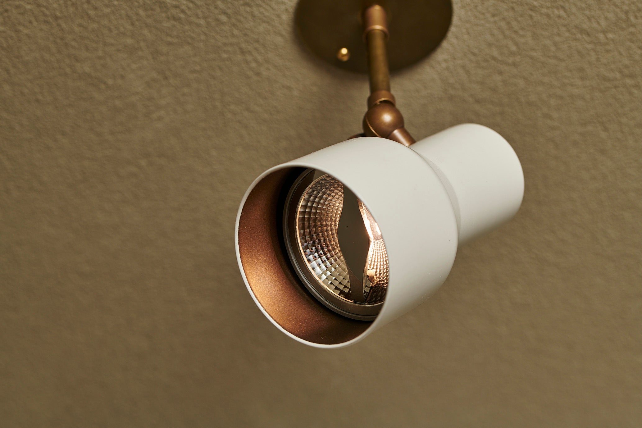Handcrafted adjustable spot by Transmitt. Custom powdercoat. Mid-Century Inspired. Made in Australia.