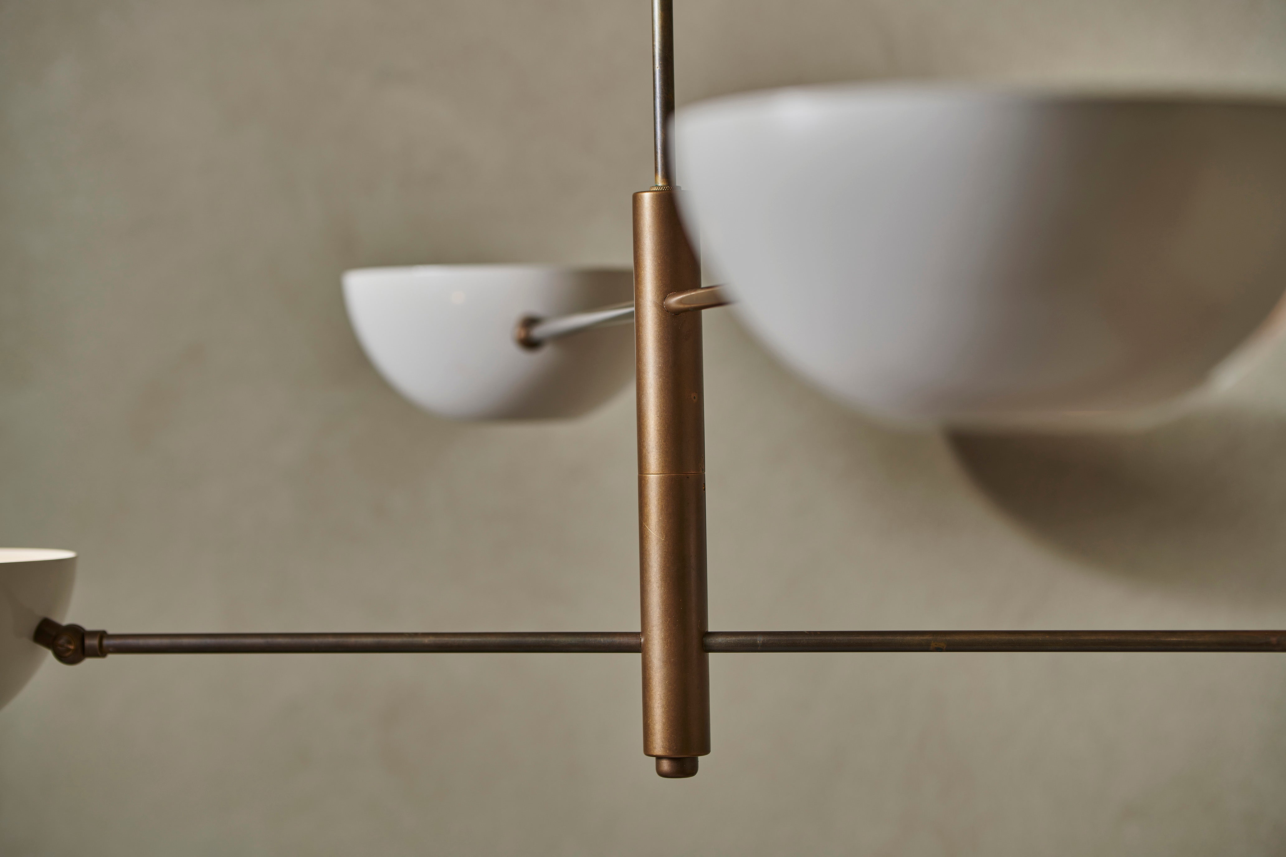 Handcrafted balance pendant by Transmitt. Mid-Century Inspired, Aged Brass. Made in Australia.