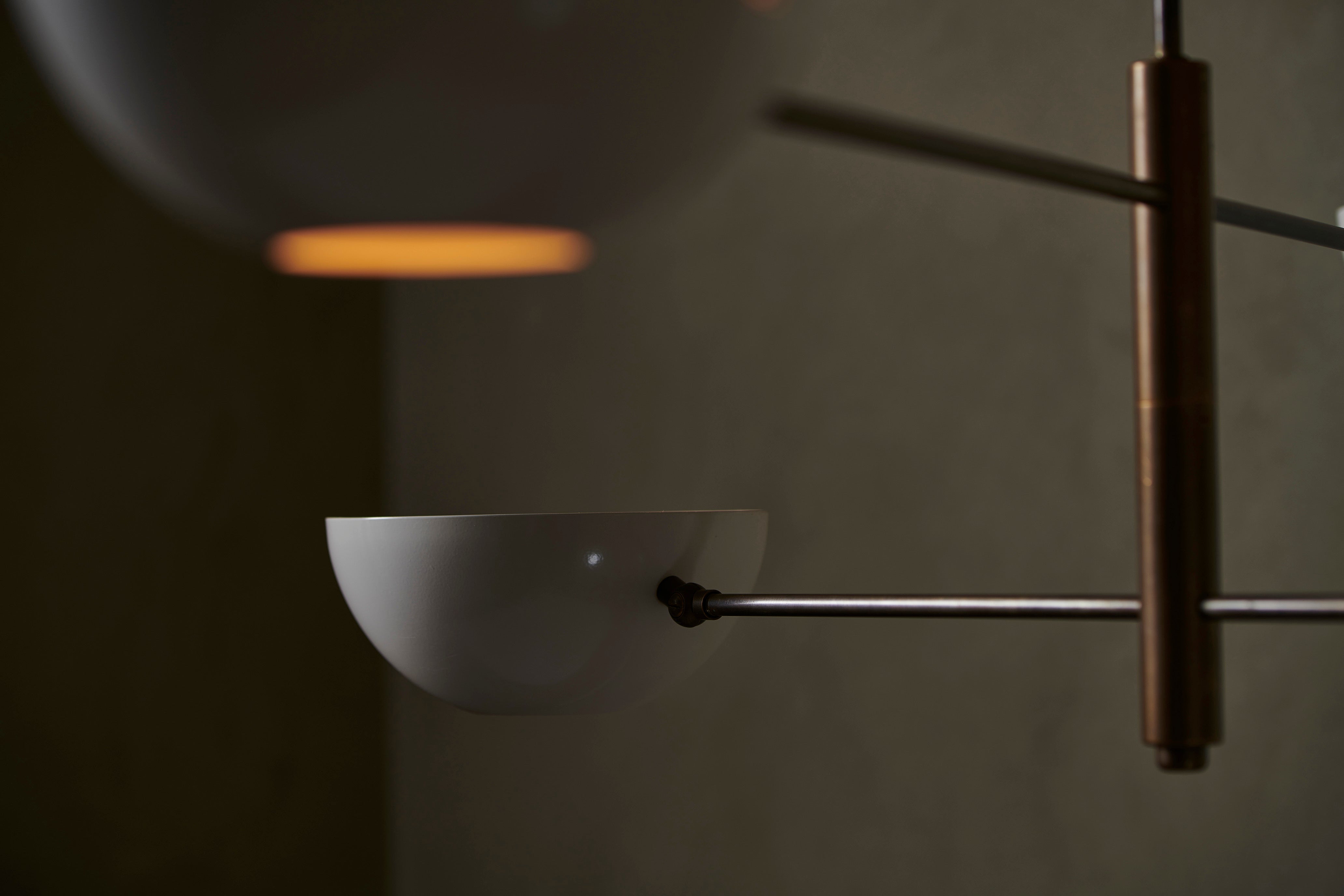 Handcrafted balance pendant by Transmitt. Mid-Century Inspired, Aged Brass. Made in Australia.