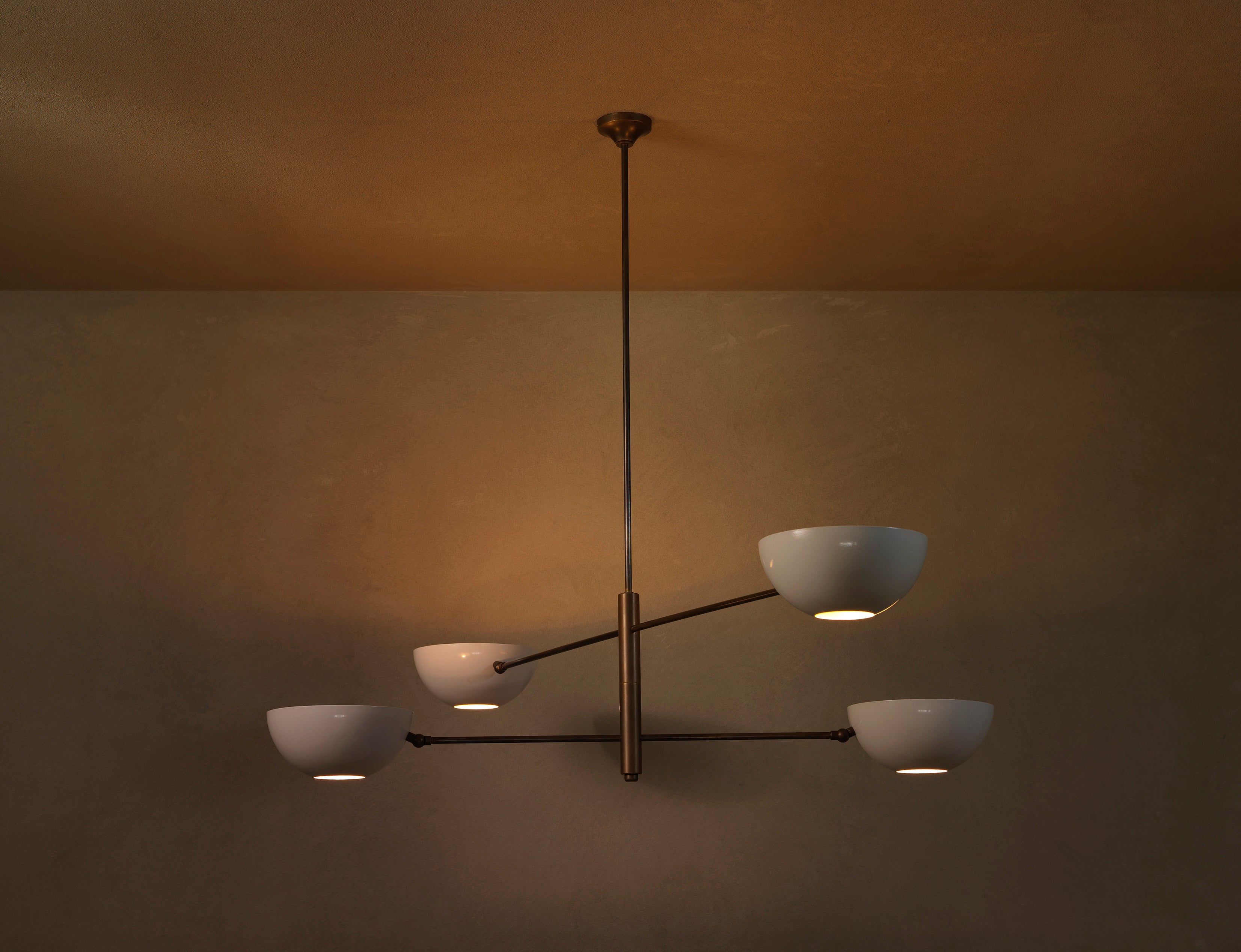 Handcrafted balance pendant by Transmitt. Mid-Century Inspired, Aged Brass. Made in Australia.